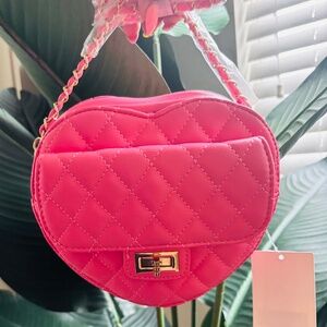 Pink crossbody chain purse